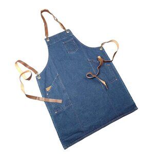 NWT Billy Reid x Williams Sonoma Denim with leather strap Apron